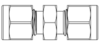 Precision Sapphire Orifices - Compression - Tube Union - Line Drawing