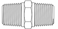 Precision Metal Orifice Pipe Hex Nipple, Type V, >20 - Line Drawing
