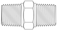 Precision Metal Orifice Pipe Hex Nipple, Type B, >20 - Line Drawing