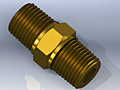 Precision Metal Orifice Pipe Hex Nipple, Type B, Brass, >20 - Isometric View