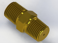 Precision Metal Orifice Pipe Hex Nipple, Type B, Brass, <21 - Isometric View