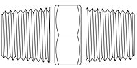 Check Valves, Ball Type - 1/8" NPT Nipple - Line Drawing