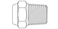 Fine Screen Breathers - NPT Hex Nipples - Line Drawing