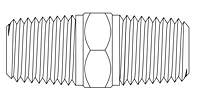 Check Valves, Ball Type - 1/4" NPT Nipple - Line Drawing