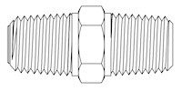 Miniature In-Line Screens - NPT Hex Nipple - Line Drawing