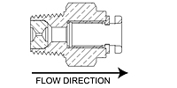 Precision Metal Orifices Push-On Tube Adapters, 1/4" NPT x Tube 