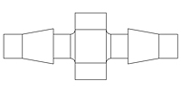 Precision Sapphire Orifices - Dual Barb - Line Drawing