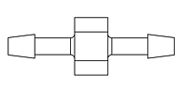 Miniature Stainless Steel Fittings - Barb Couplings - Line Drawing