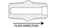 Precision Metal Orifice Pipe Hex Nipple, Type V, <21 - Sectional View