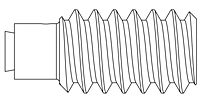 Inch Threaded Inserts, Nose Seals, 6-32 UNC, 10-32 UNF, 1/4"-20 UNC, 5/16"-18 UNC - Line Drawing