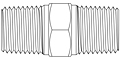 Precision Metal Orifice Pipe Hex Nipple, Type B, <21 - Line Drawing