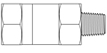 Fixed Flow Controls, Disk Type - NPT Adapter - Line Drawing