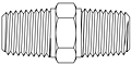 Precision Metal Orifice Pipe Hex Nipple, Type E, <21 - Line Drawing