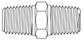 Orifice Assembly - Pipe Hex Nipple - Line Drawing