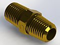 Precision Metal Orifice Pipe Hex Nipple, Type E, Brass, >20 - Isometric View