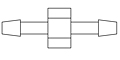 Precision Metal Orifices - Dual Barb, 1/16" & 1/8" - Line Drawing