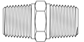 Precision Metal Orifice Pipe Hex Nipple, Type V, <21 - Line Drawing